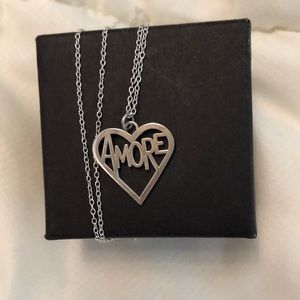 Silver Heart Amore Necklace